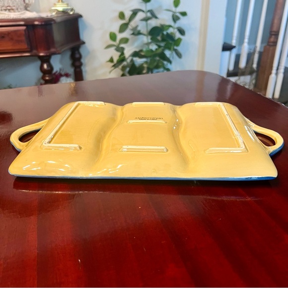 Maxcera Mediterranean Divided Serving Platter Tray Hand Painted Fish Nautical - Picture 4 of 7